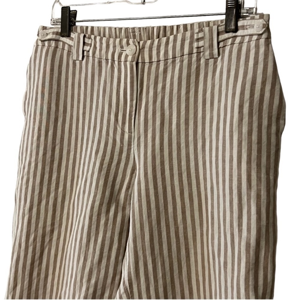 J. Jill Linen Blend High Rise Wide Leg
Cropped Pants 10 Striped Beachy Coastal